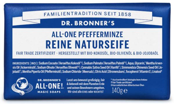 Dr Bronners Ffefferminze Reine Naturseife140 g