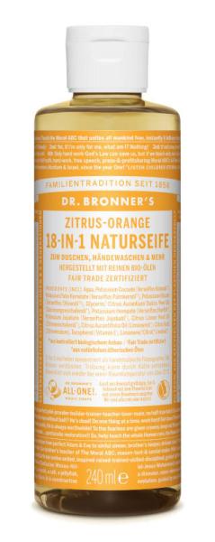 Dr Bronners 18 IN 1 Naturseife Zitrus Orange 240 ml
