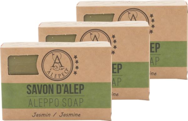 ALEPEO Aleppo Olivenölseife mit Jasminduft 100 g 3er Pack