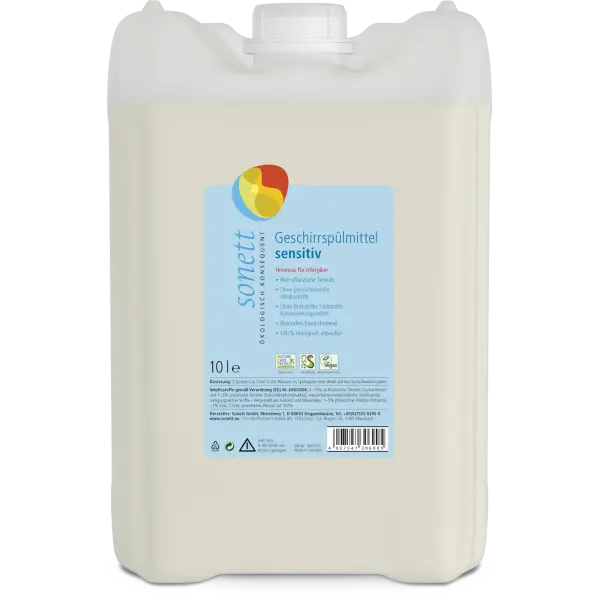 Sonett Geschirrspülmittel sensitiv 10 Liter | Naturhaus GmbH