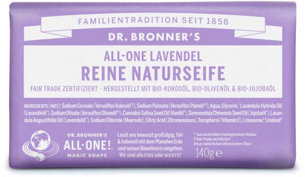 Dr Bronners Lavendel Reine Naturseife 140 g