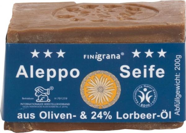 FINigrana Aleppo Olivenölseife mit 24 % Lorbeeröl 200 g